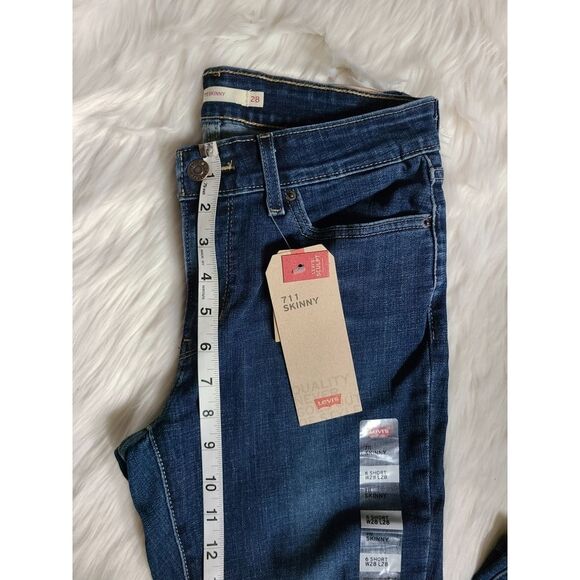 NWT|Levi's 711 Blue Distressed Denim Skinny Jeans, 6 Short, 28x28 - Picture 8 of 8